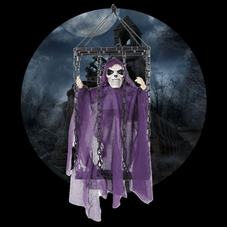 

Mittory Halloween Haunted House Trick Chain Cage Ghost Electric Light With Sound Effect Chain Cage Ghost Funny Toy
