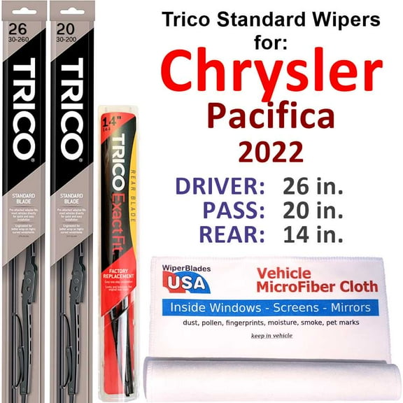 2022 Chrysler Pacifica Wiper Blades (Set of 3) w/Rear Wiper