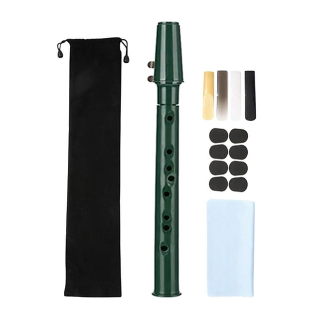 Saxofón de bolsillo Instrumentos musicales Fácil de tocar Herramienta de práctica perfecta con bolsa de caña Saxofón portátil para niños aficionados Verde oscuro Sunnimix Saxofón de bolsillo