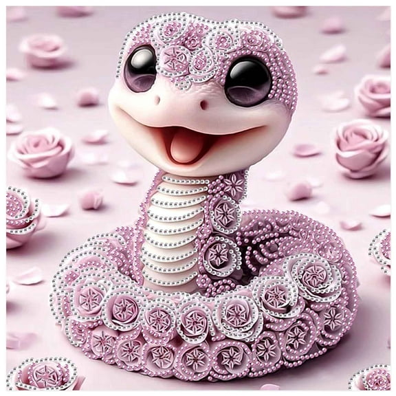 5D DIY Diamond Painting Kit Floral and Serpent Special Shapes Creative Diamond Artwork Suitable for Home and Office Decor, Festive Gifts