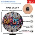 thumbnail image 3 of Colorful Abstract Graffiti Wall Clock Modern Home Decor 10-Inch Silent Wooden Wall Clock, Battery Operated (AA Batteries Not Included), Artistic Home Decor, 3 of 8