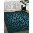 thumbnail image 3 of Ahgly Company Machine Washable Indoor Square Transitional Teal Green Area Rugs, 5' Square, 3 of 7