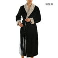thumbnail image 3 of Peignoir Polyester Homme Grande Taille Épais Robe à Capuche Corail Robe de Nuit Chaude Confortable Douce Vêtements Automne Noir Homme m, 3 of 9