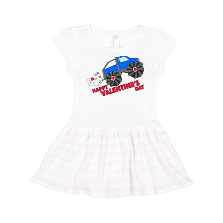 

Inktastic Happy Valentine s Day-monster truck Gift Toddler Girl Dress