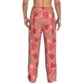 thumbnail image 2 of Bixox Men's Strawberry Floral Patterned Pajama Pants with Pockets Lounge Clothes for Home, 2 of 5