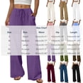 thumbnail image 3 of FengLS Casual Loose Pants Women Drawstring Stretched-Waist Long Pants with Pockets Summer Comfy Wide Leg Ice-Silk Trousers, 3 of 8