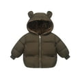 thumbnail image 2 of Shadoumai Toddler Boys Girls Winter Fleece Jackets Puffer Padded Coat Hooded Bear Ears Outwear Clothing for Baby Kids 1-6 Years, 2 of 5