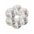 thumbnail image 7 of 15 Inch Round Placemats Set of 6, Happy Easter Non Slip Heat Insulation PP Table Mats, Spring Bunny Easter Eggs Floral Gray Wood Washable Place Mats for Kitchen Dining Party Table Decor, 7 of 7