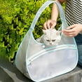 thumbnail image 2 of Cat Carrier Transparent Nylon Mesh Shoulder Carry: Foldable Handheld Portable for Travel Comfort - Adjustable Straps, Ventilation Windows, Safety for Small Pets on Trips, 2 of 6