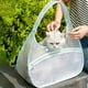 thumbnail image 1 of Bolsa transportadora para gatos de malla de nylon transparente - Transportín plegable y portátil para mascotas con ventilación, 55x33x20cm, azul cielo/gris/beige/verde menta, 1 of 6