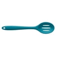 thumbnail image 1 of Cuchara ranurada de silicona para servir, resistente al calor hasta 480 °F, utensilio de cocina higiénico de diseño de una pieza para drenar y servir (azul verde azulado), 1 of 8