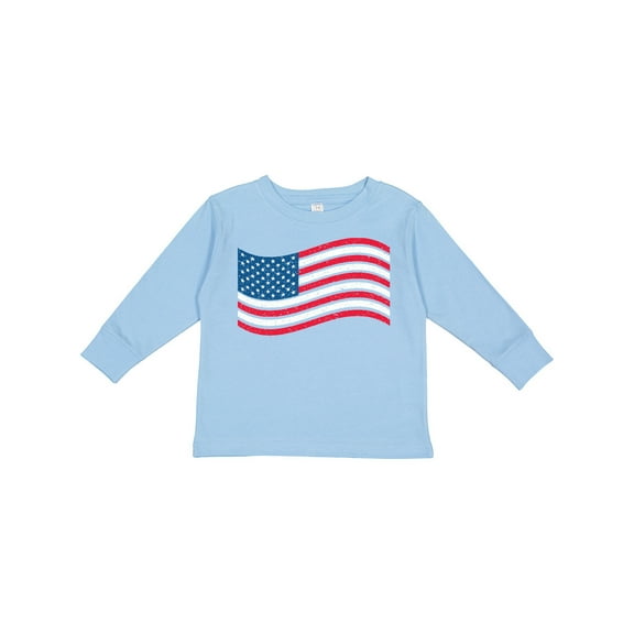 Inktastic Grunge American Flag Boys or Girls Long Sleeve Toddler T-Shirt