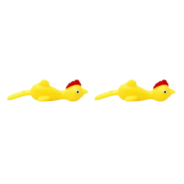 Tholdsy Eyección Chick Material TPR Juguetes divertidos Elástico Lanzamiento volador Pollo amarillo Sticky Juguete Dedo Type1 NO1