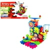 Krazy Gears Gear Building Toy Set - Interlocking Learning Blocks - Motorized Spinning Gears - 81 Piece Playground Edition (KG-101)
