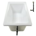 thumbnail image 6 of Streamline N-4440-763-PBR 72 in. x 36 in. Acrylic Soaking Drop-In Bathtub in Glossy White, With External Drain in Polished Brass, 6 of 13
