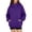 Purple, variant on Yotami Oversized Hooded Sweatshirts for Women with Double Zipper, Long Sleeve Pullover Hoodies with Pocket, Lightweight Casual Tops Workout Outerwear
