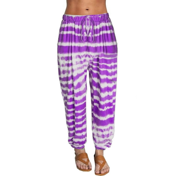 sky print gradient loose pants