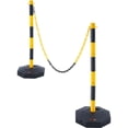 thumbnail image 1 of VEVOR Adjustable Traffic Delineator Post Cones, 2 Pack, Traffic Safety Delineator Barrier with Fillable Base 8FT Chain, for Traffic Control Warning Parking Lot Construction Caution Roads, Yellow&Black, 1 of 9