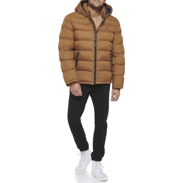 Chaqueta Tommy Hilfiger para hombre, con capucha, diseño de nuez moscada, talla L