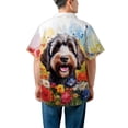 thumbnail image 5 of Welcome Spring Summer Portuguese Water Dog Portrait Flower Blue Sky Hawaiian Shirt Breathable Summer Unisex Merch PWD Portie Fishing Dog Lover - 12001, 5 of 6