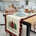 thumbnail image 2 of Buffalo Plaid Merry Christmas Tree Table Runner, Winter Xmas Snowflakes Holiday Table Decorations Kitchen Dining Table Runners for Indoor Outdoor Home Party Decor 13 x 72 Inches, 2 of 4