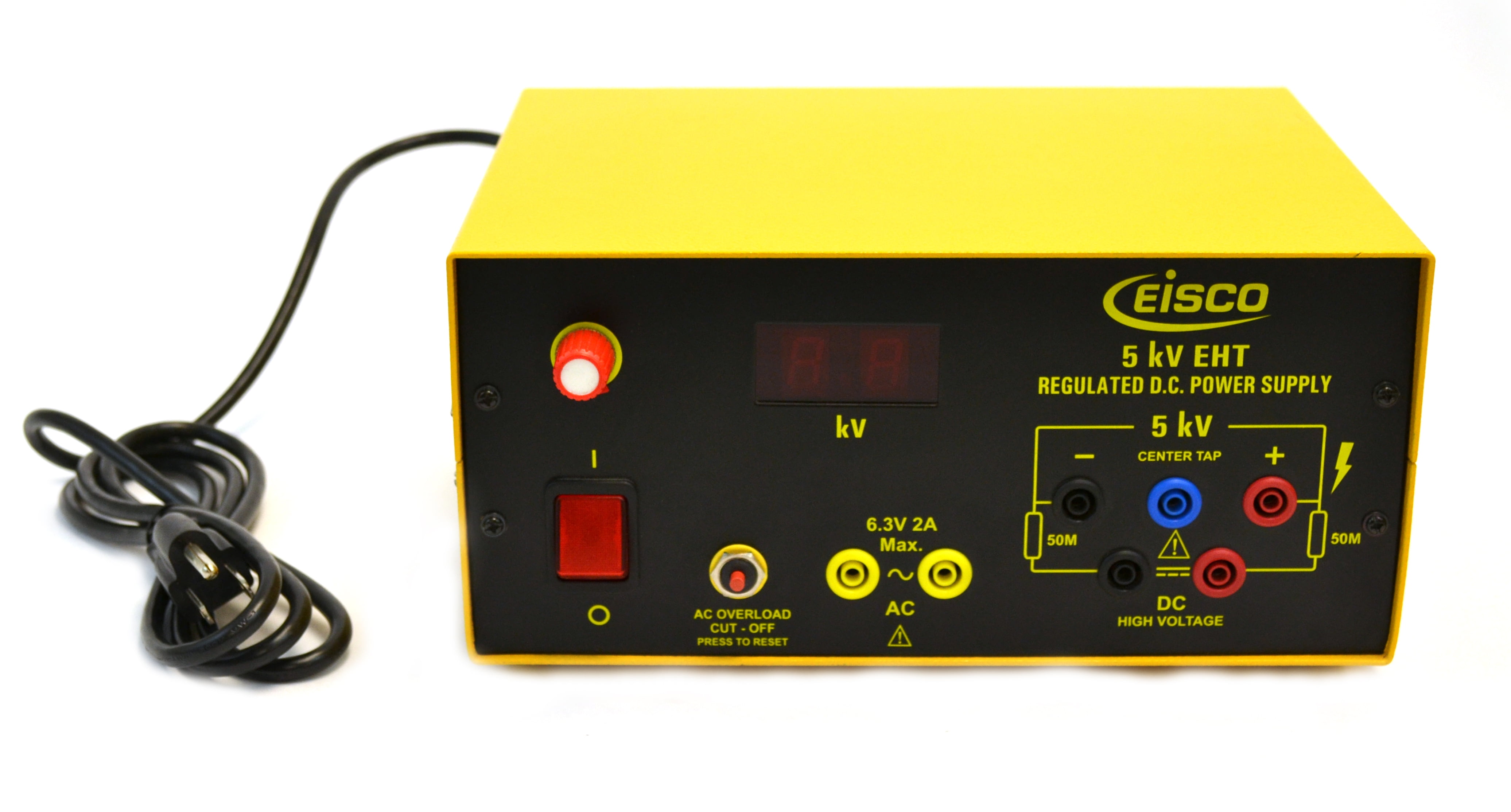 100V to 5kV at 3mA DC Regulated Power Supply - High Voltage - 6.3V at