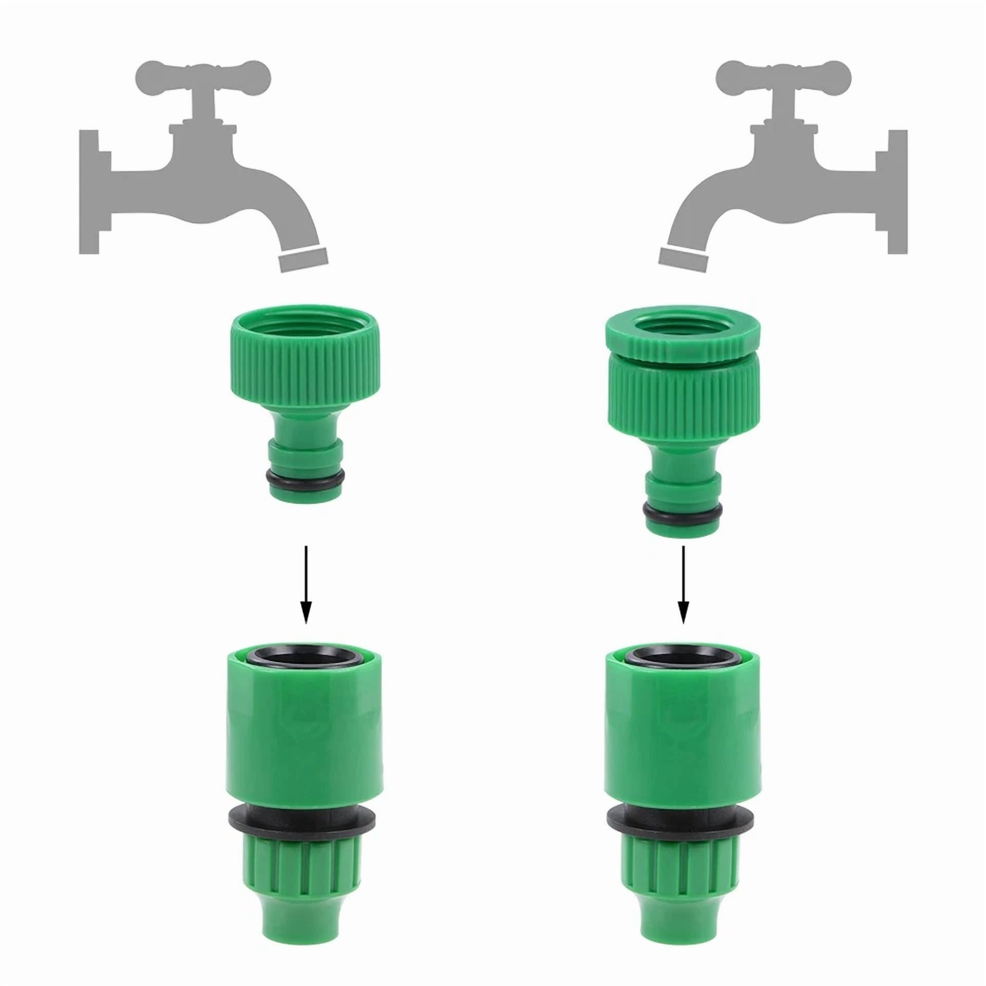 BUTTERFLY- 5Pcs Hose Tap Connector G1/2 Threaded Faucet Nozzle Quick Connect Adapter