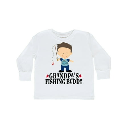 

Inktastic Grandpa Fishing Buddy Fisherman Gift Toddler Boy Girl Long Sleeve T-Shirt