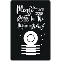 Tin Sign Home Wall Decor Metal Sign Please Put Your Dirty Dishes In The Dishwasher Black Kitchen Restaurant Decor 8X12 Inches