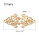 thumbnail image 2 of Broche de capa 2 pares de ganchos y ojos cosidos, hebilla de capa vintage con flor (Dorado), 2 of 7