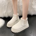 thumbnail image 1 of Botas de nieve altas para mujer, zapatos de algodón antideslizantes, felpa gruesa, cálidos, simples y versátiles, cómodos para exteriores, invierno, nuevo, 1 of 5