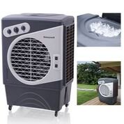 4 Cfm Air Honeywell CO60PM 1540 CFM 850 sq. ft. Indoor/Outdoor Portable Evaporative Air Cooler (Swamp Cooler) with Mechanical Controls, Gray/White ()