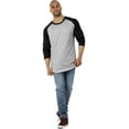 thumbnail image 2 of Hat and Beyond Men's Basic Baseball Raglan 3/4 Sleeve Athletic Crew Neck T-Shirts, 2 of 6