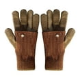 thumbnail image 2 of Color Block Winter Knit Gloves - Women's Warm Wool Touchscreen Mittens, Cold-Weather Cycling Gloves Two-Tone Outdoor Fashion Accessories, 2 of 5
