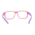 thumbnail image 4 of Kids Crushproof Flexible Rubber Rectangle Blue Light Filter Computer Glasses Pink Purple, 4 of 4