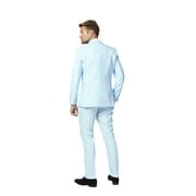 OppoSuits Mens Cool Blue Solid Color Suit