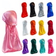 thumbnail image 2 of Turbante de satén Pañuelo cuadrado grande Turbante de satén con tacto de seda vintage para mujeres y niñas (rojo), 2 of 4