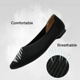 thumbnail image 3 of Women's Flats Shoes Pointed Toe Knit Ballet Comfortable Dressy Slip On Flat, 3 of 12