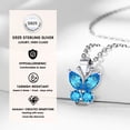 thumbnail image 5 of Bestyle Sparkle Butterfly Necklace Women Pure Sterling Silver December Birthstone Blue Topaz Pendant Birthday Wedding Graduation Gifts for Wife Mom Daughter, 5 of 9