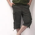 thumbnail image 7 of Tdoqot Mens Cargo Shorts Below the Knee- Relaxed Fit Wide Leg Casual Midweight 100% Cotton Shorts Army Green Size 38, 7 of 7