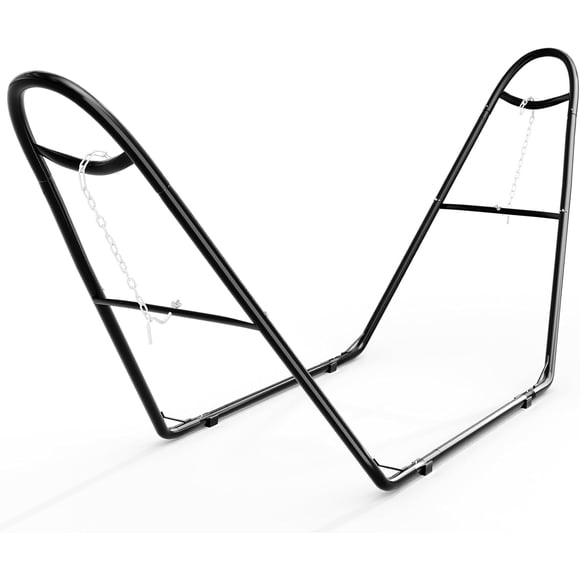YUSAZENS Steel Pipe Boat-Shaped Hammock Stand, Fits 9-14FT Hammocks, Sturdy Outdoor Stand Black