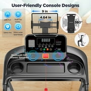 3.0HP Folding Treadmill with 9% Incline, Dual Bluetooth Speakers, App Sync, Wide Belt, Heart Rate Monitor – Home Gym Running Machine/Treadmill