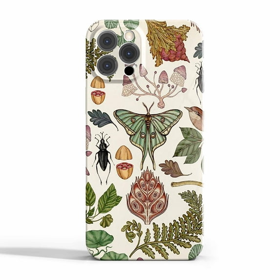 Moth Mushroom Case Compatible with iPhone 13 Pro Max,Aesthetic Art Design Full Cover Protective Case