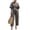 Gray, variant on Cotton Linen Jumpsuits for Women Bell Sleeve Deep V Neck Casual Rompers Tie Waist Straight Leg Summer Capri Jumpsuit with Pockets Gray M