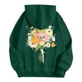 thumbnail image 5 of Women's Crewneck Hooded Sweatshirts Long Sleeve Hoodies Floral Printed Lightweight Casual Loose Fit Fashion Tops 2025 with Pocket, 5 of 7