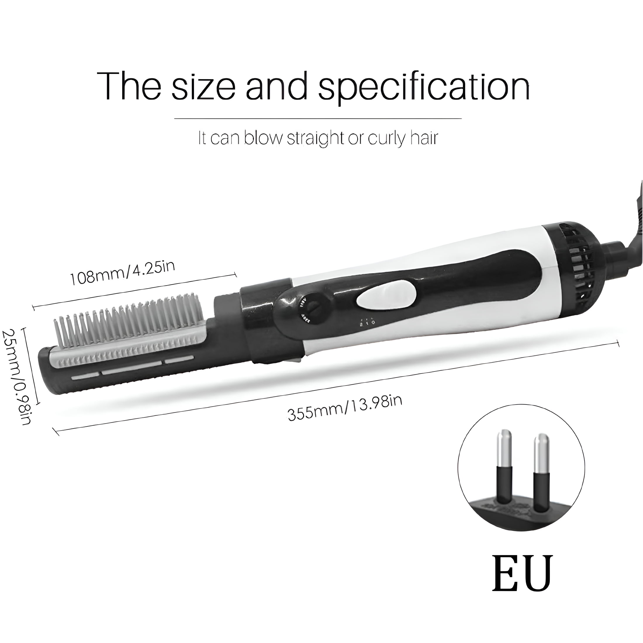 BPPEG 3-In-1 Rotating Round Hot Air Spin Brush Set with 2 Detachable Curling Brushes
