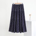 thumbnail image 2 of Levmjia Womens Midi Skirt Bohemian Printed Elastic Waist Pleated Flowy Skirt Soft Breathable Casual Bottoms For Beach Daily Dating Vacation Spring Summer Wear, 2 of 5