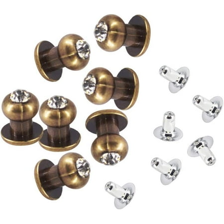 

Trimming Shop Diamante Studded Sam Browne Stud Plastic Chicago Rivets (10x9mm Bronze 100pcs)