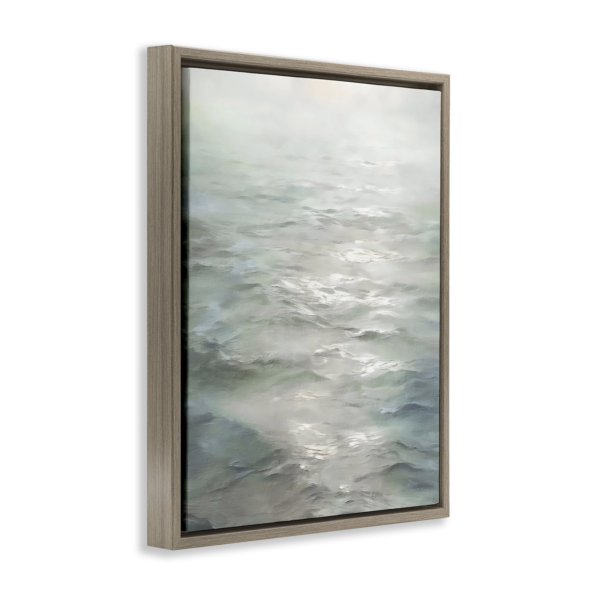 Stupell Industries Shallow Reflections on Sea Brown Framed Floater Canvas Wall Art, design by Riley B