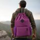 thumbnail image 5 of Mochila deportiva con cordón | Bolsa de fitness de gran capacidad | Mochila de tela multifuncional para ocio al aire libre | Color sólido | 47x34cm | Ligero Duradero | Correas ajustables | Negro, 5 of 6